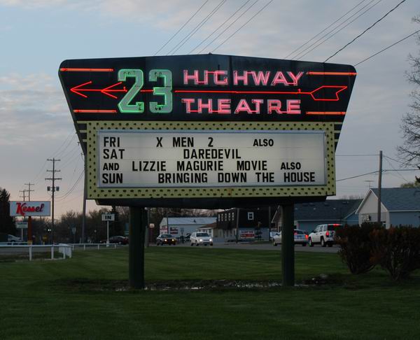 US-23 Drive-In Theater - Marquee At Dusk